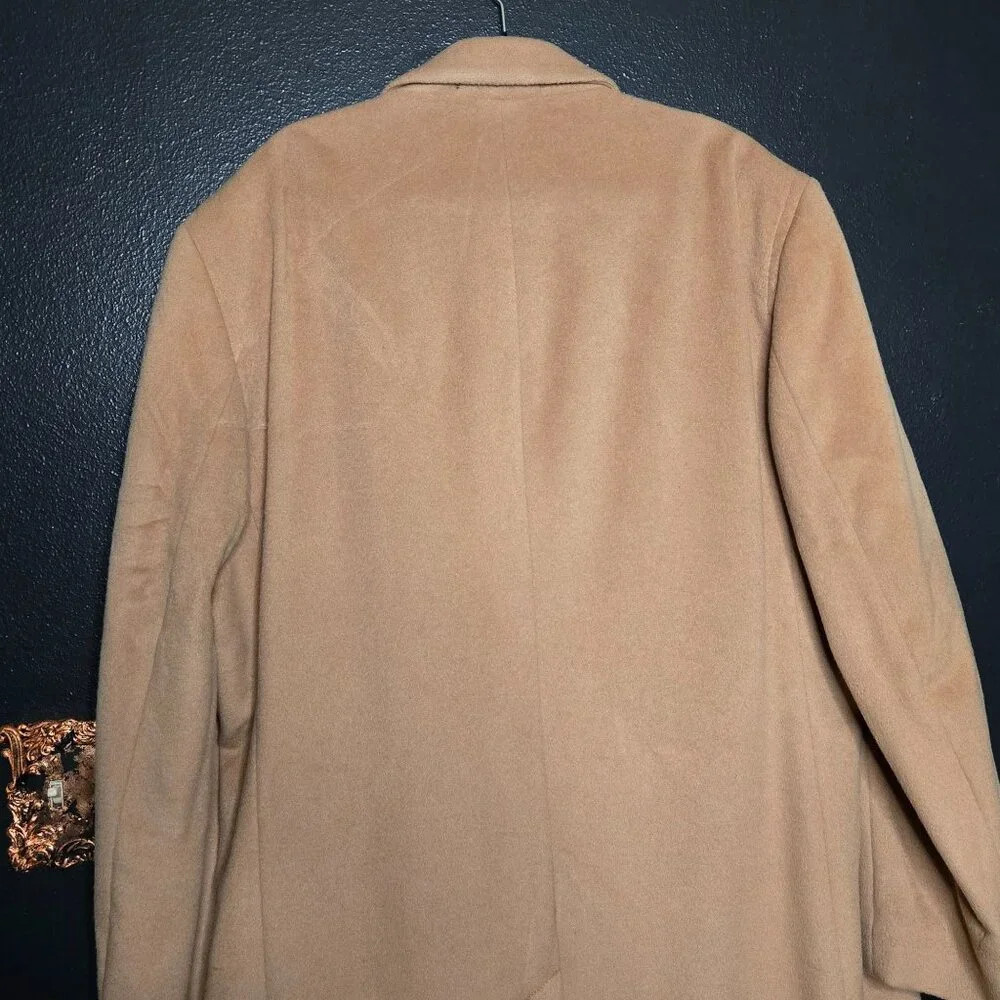 Bert Pulitzer‎ Mens Camel Wool Cashmere Blend Overcoat R50 Trench Coat Old Money